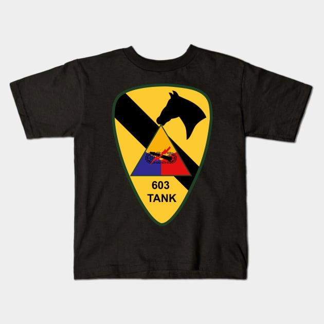 603rd Medium Tank Co  - 1st Cav wo Txt Kids T-Shirt by twix123844